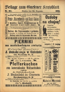 Beilage zum Gnesener Kreisblatt 1900.12.23 Nr102