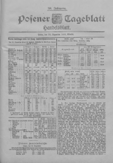 Posener Tageblatt. Handelsblatt 1899.12.22 Jg.38 Nr601
