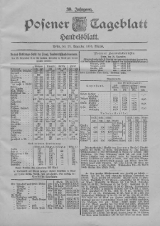 Posener Tageblatt. Handelsblatt 1899.12.29 Jg.38 Nr609