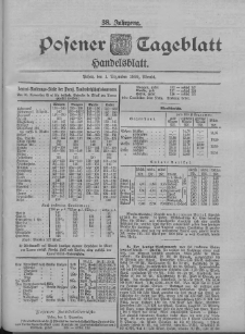 Posener Tageblatt. Handelsblatt 1899.12.01 Jg.38 Nr565