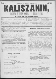 Kaliszanin : gazeta miasta Kalisza i jego okolic