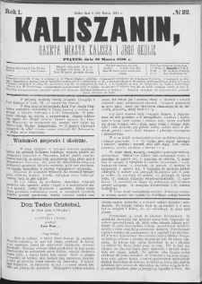 Kaliszanin : gazeta miasta Kalisza i jego okolic