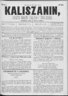 Kaliszanin : gazeta miasta Kalisza i jego okolic