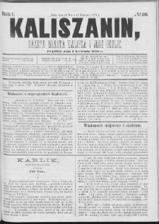 Kaliszanin : gazeta miasta Kalisza i jego okolic