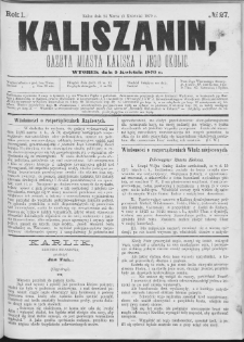 Kaliszanin : gazeta miasta Kalisza i jego okolic