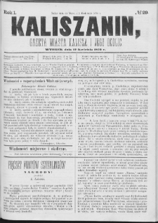 Kaliszanin : gazeta miasta Kalisza i jego okolic