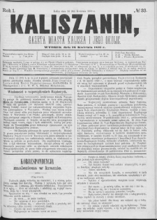 Kaliszanin : gazeta miasta Kalisza i jego okolic