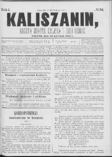 Kaliszanin : gazeta miasta Kalisza i jego okolic