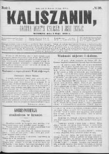 Kaliszanin : gazeta miasta Kalisza i jego okolic