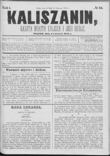 Kaliszanin : gazeta miasta Kalisza i jego okolic