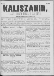 Kaliszanin : gazeta miasta Kalisza i jego okolic