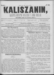 Kaliszanin : gazeta miasta Kalisza i jego okolic
