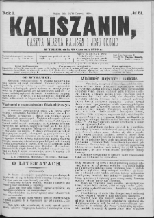 Kaliszanin : gazeta miasta Kalisza i jego okolic