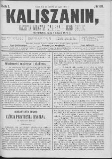 Kaliszanin : gazeta miasta Kalisza i jego okolic