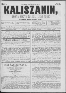 Kaliszanin : gazeta miasta Kalisza i jego okolic