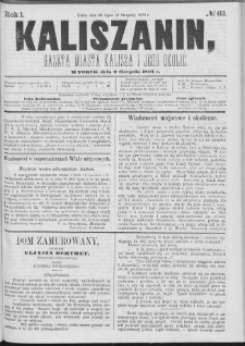 Kaliszanin : gazeta miasta Kalisza i jego okolic