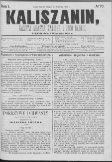 Kaliszanin : gazeta miasta Kalisza i jego okolic