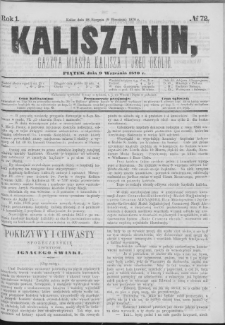 Kaliszanin : gazeta miasta Kalisza i jego okolic