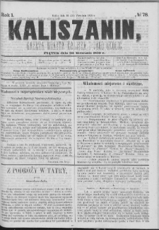 Kaliszanin : gazeta miasta Kalisza i jego okolic