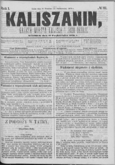 Kaliszanin : gazeta miasta Kalisza i jego okolic