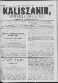 Kaliszanin : gazeta miasta Kalisza i jego okolic