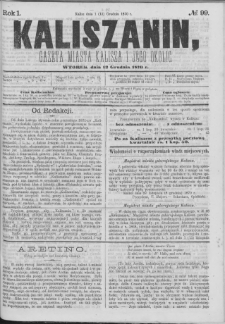 Kaliszanin : gazeta miasta Kalisza i jego okolic