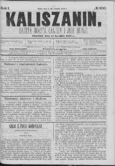 Kaliszanin : gazeta miasta Kalisza i jego okolic