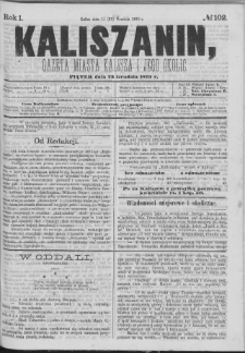 Kaliszanin : gazeta miasta Kalisza i jego okolic