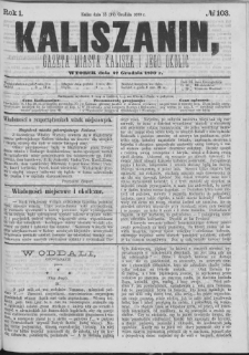 Kaliszanin : gazeta miasta Kalisza i jego okolic