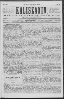 Kaliszanin : gazeta miasta Kalisza i jego okolic