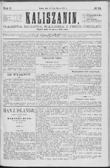 Kaliszanin : gazeta miasta Kalisza i jego okolic