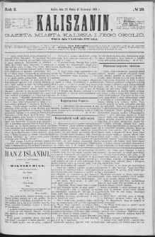 Kaliszanin : gazeta miasta Kalisza i jego okolic