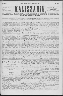 Kaliszanin : gazeta miasta Kalisza i jego okolic