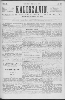 Kaliszanin : gazeta miasta Kalisza i jego okolic