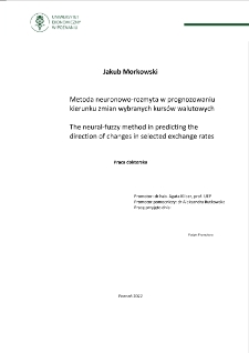 Metoda neuronowo-rozmyta w prognozowaniu kierunku zmian wybranych kurs&oacute;w walutowych
