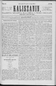 Kaliszanin : gazeta miasta Kalisza i jego okolic