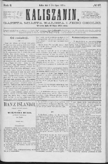 Kaliszanin : gazeta miasta Kalisza i jego okolic