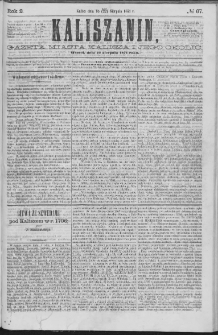 Kaliszanin : gazeta miasta Kalisza i jego okolic