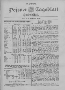 Posener Tageblatt. Handelsblatt 1899.03.18 Jg.38