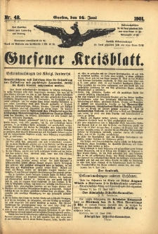 Gnesener Kreisblatt 1901.06.16 Nr48