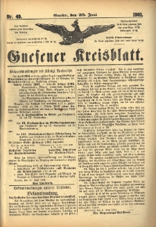 Gnesener Kreisblatt 1901.06.20 Nr49