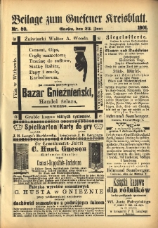 Beilage zum Gnesener Kreisblatt 1901.06.23 Nr50