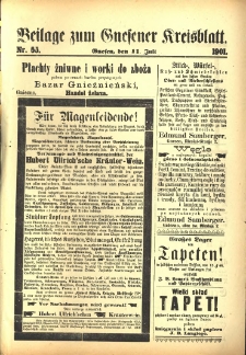 Beilage zum Gnesener Kreisblatt 1901.07.11 Nr55