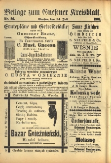Beilage zum Gnesener Kreisblatt 1901.07.14 Nr56