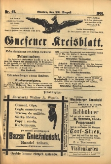 Gnesener Kreisblatt 1901.08.22 Nr67