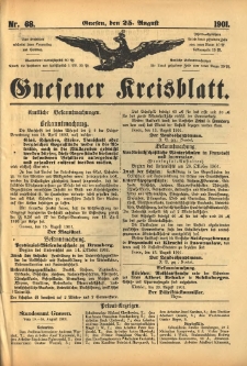 Gnesener Kreisblatt 1901.08.25 Nr68