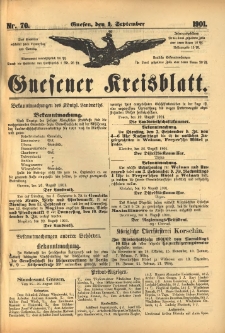 Gnesener Kreisblatt 1901.09.01 Nr70