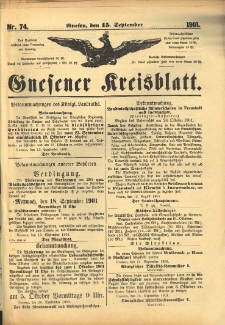 Gnesener Kreisblatt 1901.09.15 Nr74
