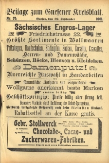 Beilage zum Gnesener Kreisblatt 1901.09.19 Nr75