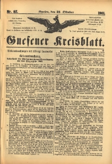 Gnesener Kreisblatt 1901.10.31 Nr87